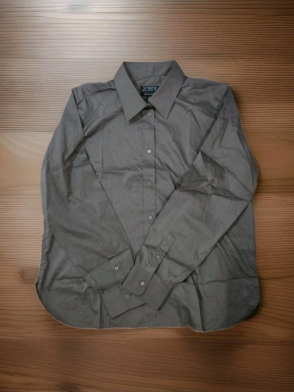 J. Crew Womens  Jules Classic-fit Shirt in Sateen Size 14 Brown Nwot